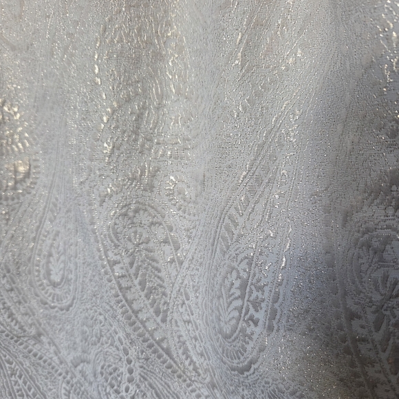 Le Suit Ivory Neutral Paisley Pencil Skirt Size 12 - Picture 4 of 11